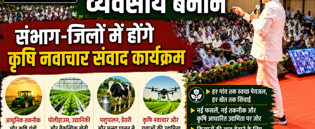 कृषि को लाभ का व्यवसाय बनाने संभाग-जिलों में होंगे कृषि नवाचार संवाद