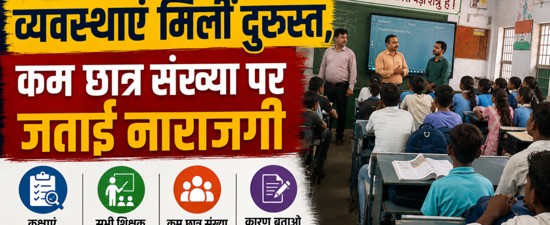 स्कूल निरीक्षण में व्यवस्थाएं मिलीं बेहतर, कम छात्र संख्या पर अधिकारियों ने जताई नाराजगी