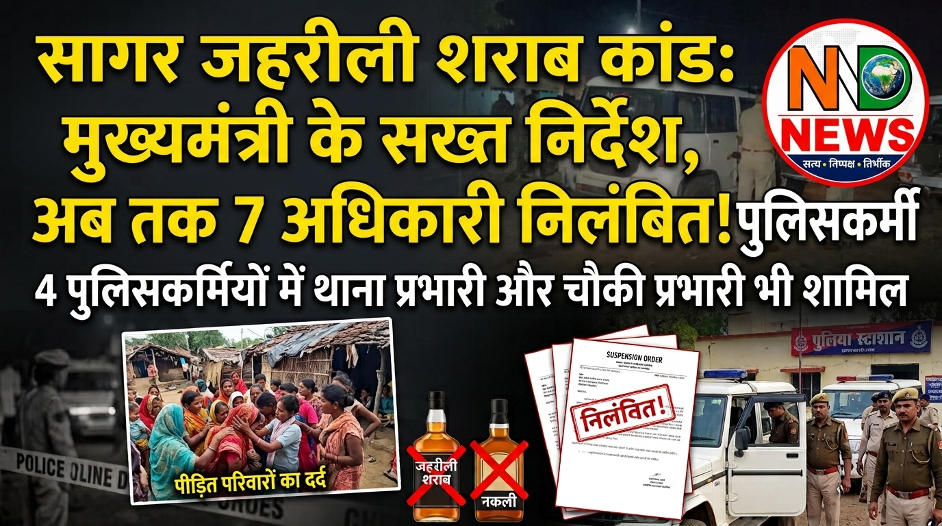 सागर में नकली शराब से मौतों पर बड़ा एक्शन, अब थाना प्रभारी और चौकी प्रभारी भी निलंबित